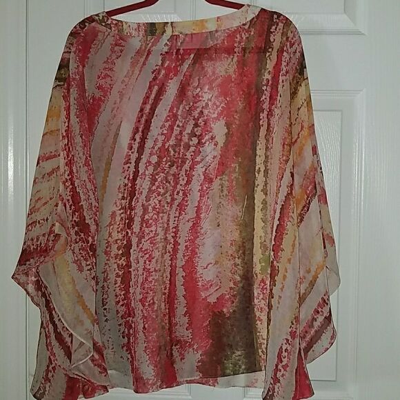 Chico's sheer multi color top Sz. M/L NWOT - Picture 5 of 5